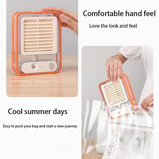 Portable Desktop Air Conditioner USB Mini Air Cooler Fan Water Cooling Fan with Speed Spray Humidifier Purifier for Car Home